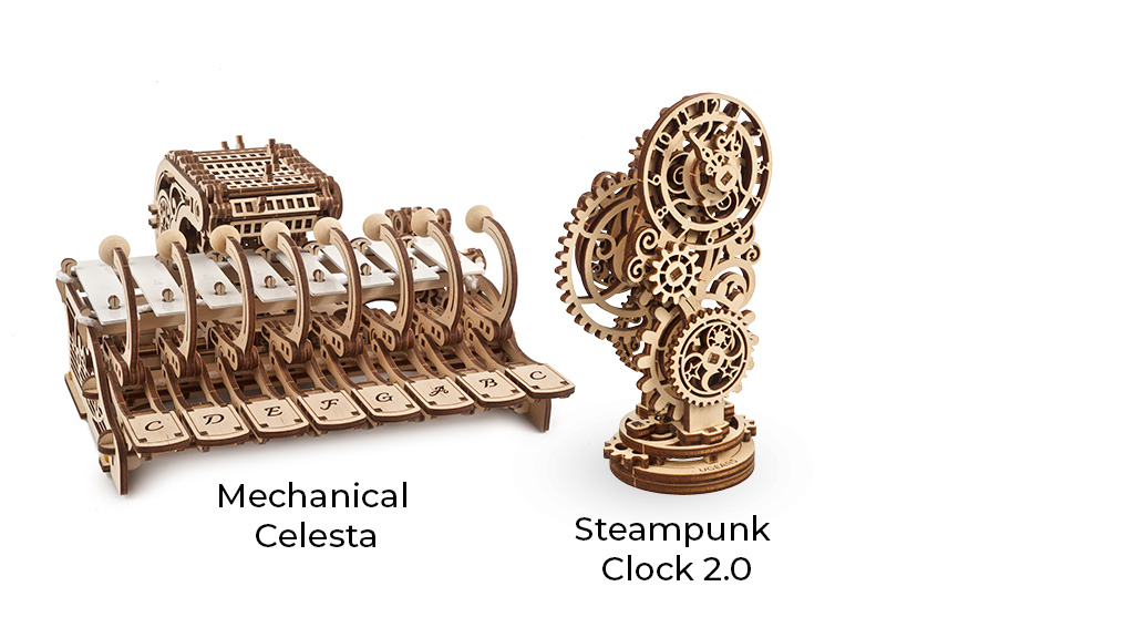 Kit 2-en-1 Céleste mécanique et Horloge steampunk