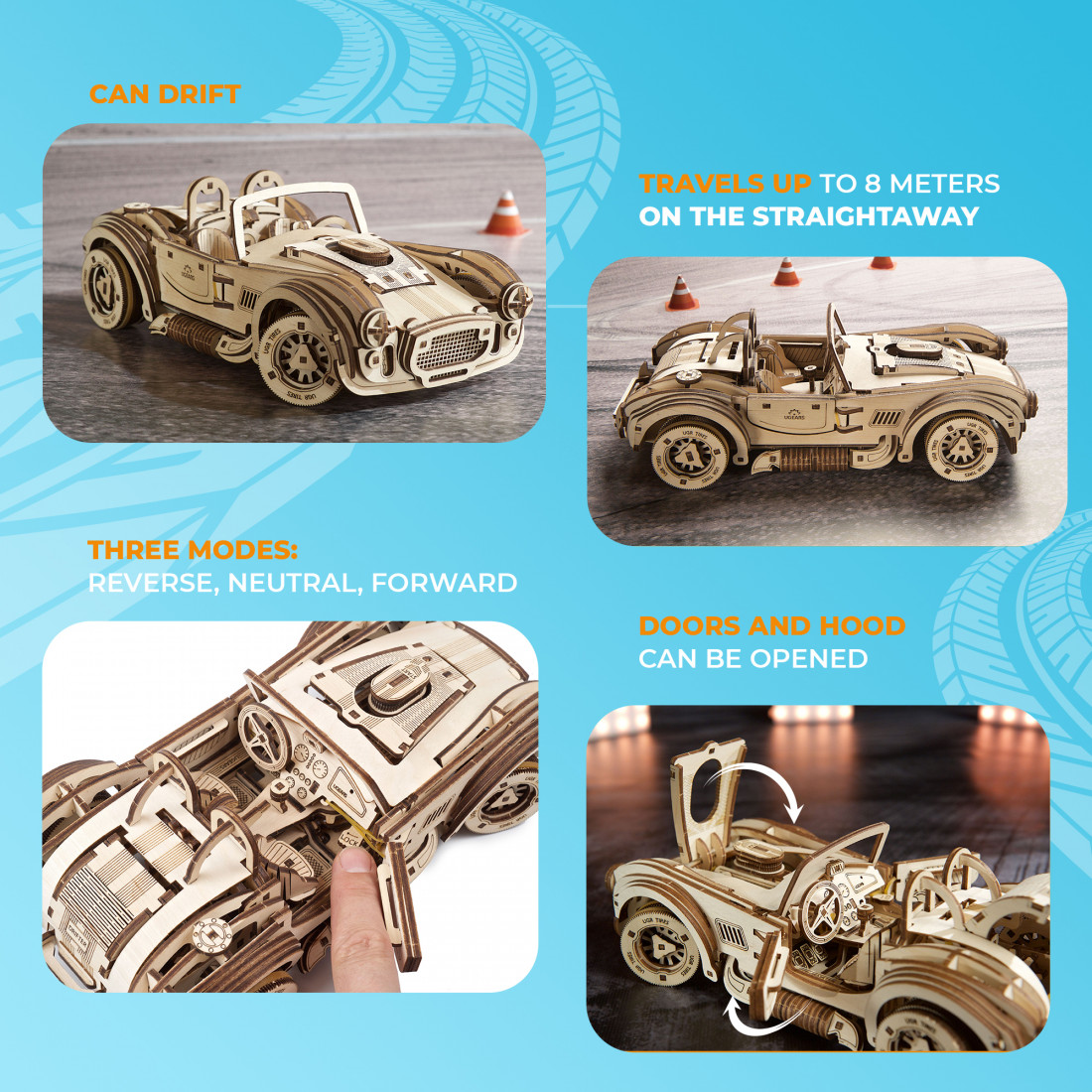 Puzzle 3D Voiture de Course - UGEARS - Drift Cobra Racing Car - Kit  Maquette en Bois Mécanique - 370 Pièces - Cdiscount Jeux - Jouets