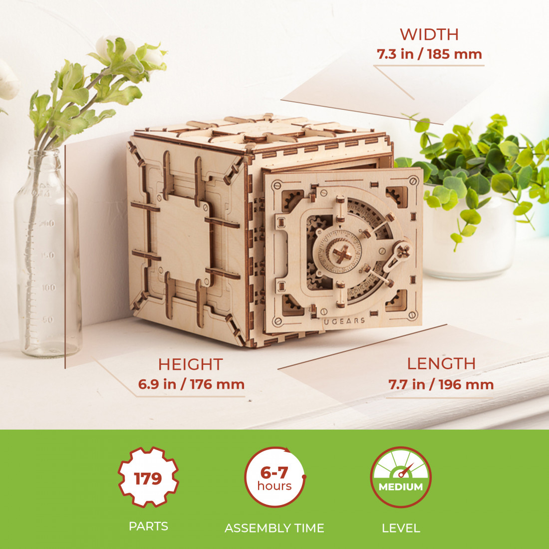 Ugears Mechanical Model  The Combination Lock wooden puzzle and  construction kit