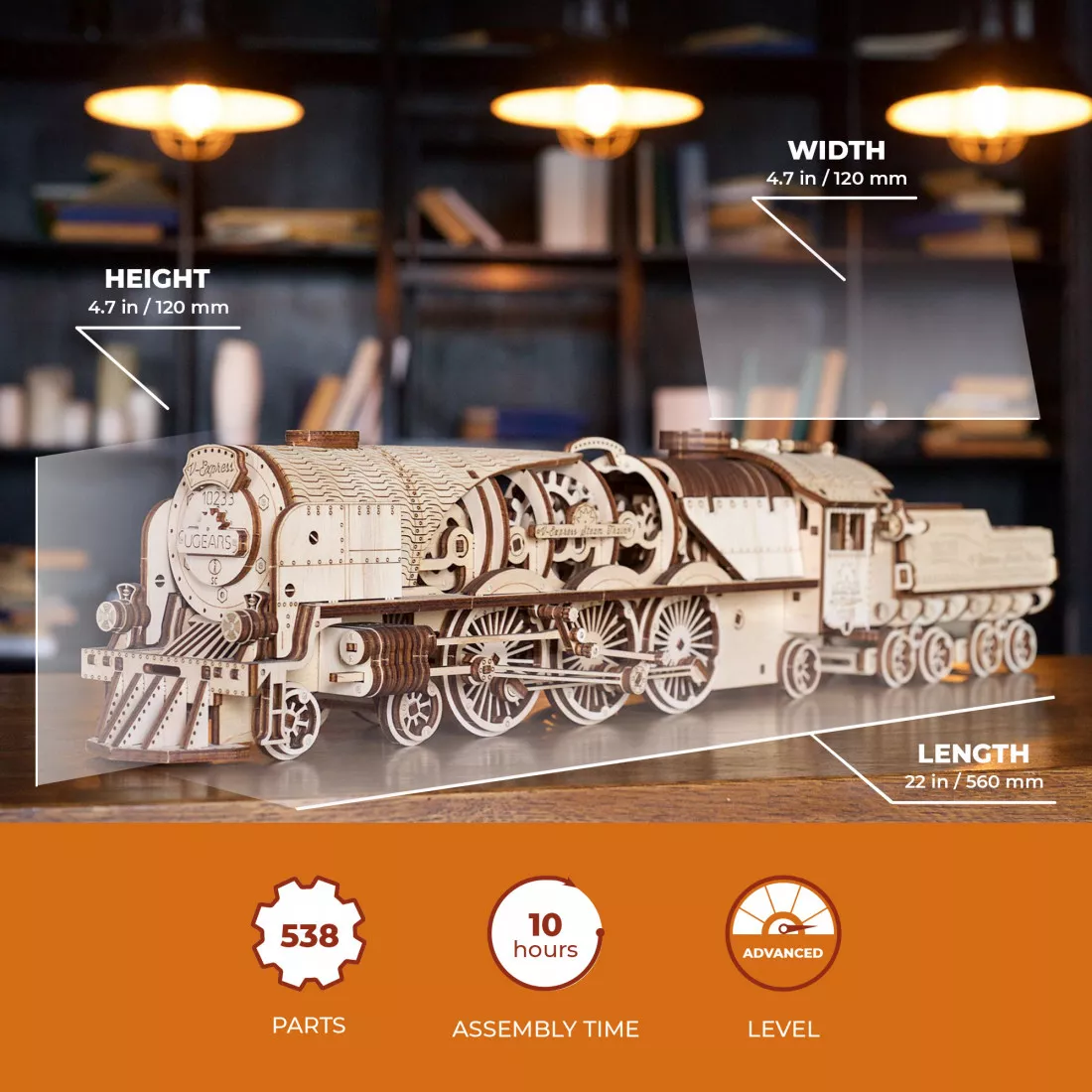 KIT MODELISME eak Maquette 3D en Bois Locomotive Electrique Train
