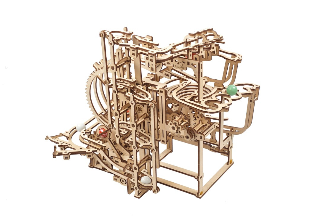 UGEARS Puzzle 3D Marble Run Chain - Cadeau de fête des pères Puzzles en Bois  3D créatifs