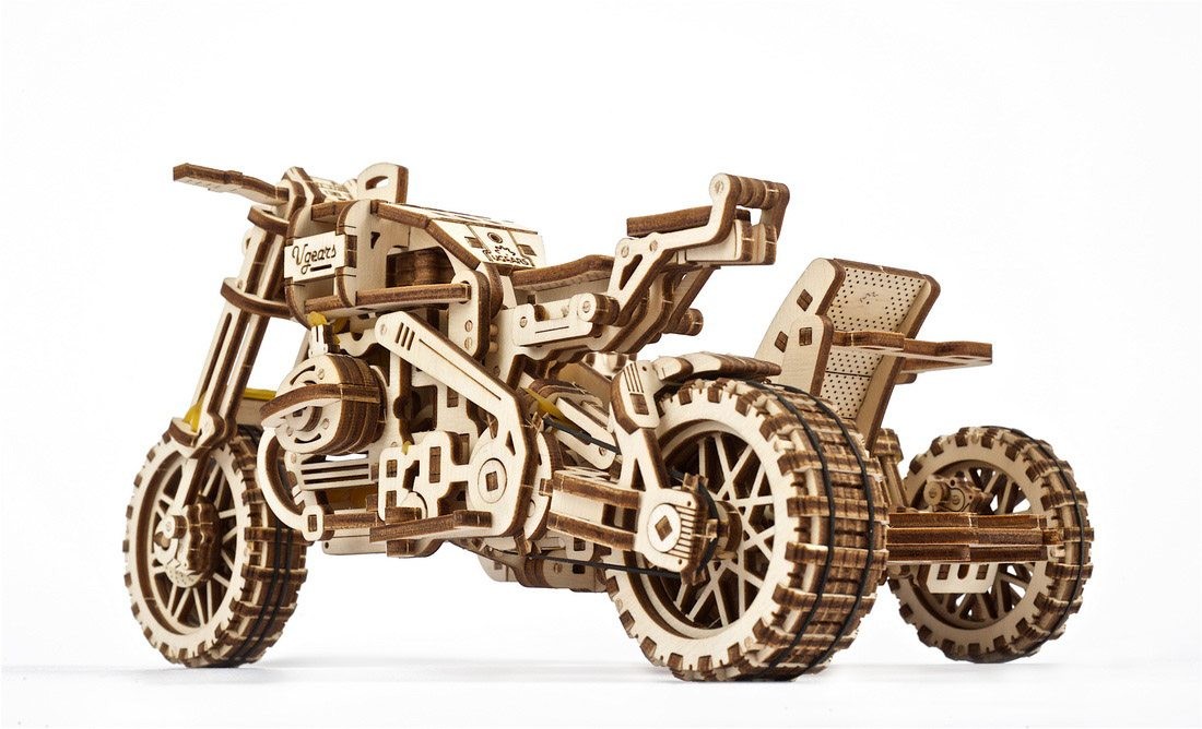 Ugears-madera modellbau codificador ugr-10 bike moto con sidecar 380 piezas 
