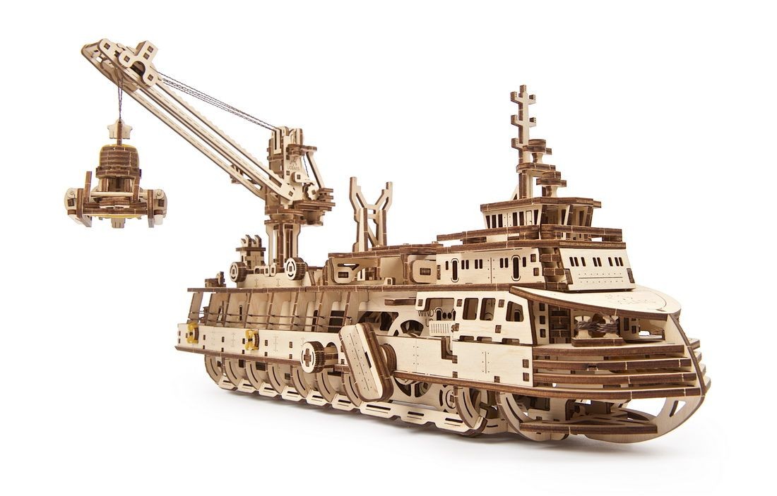 UGEARS 3D Puzzle Erwachsene Entdeckerschiff Schiff Modellbausätze Modellbau 