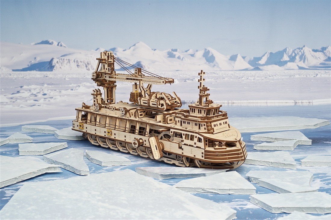 UGears 3D Puzzles Research Vessel Model Ship 