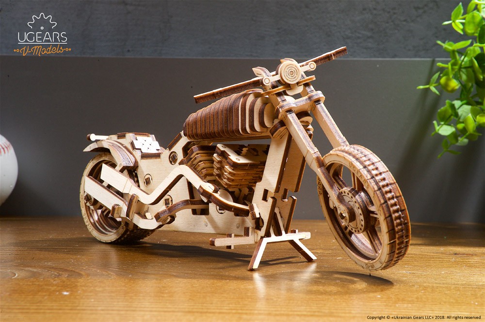 UGEARS Bike Motorcycle Vm-02 3d Wooden Puzzle Mechanical Model for sale online 