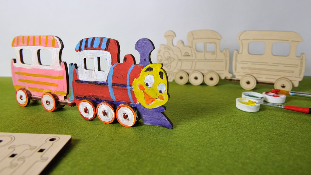 3D-Modell «Lokomotive» zum Bemalen