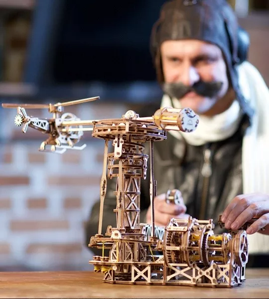 DIY Holz 3D Puzzle Kit UGEARS Registrierkasse Mechanischer Modellbausatz 