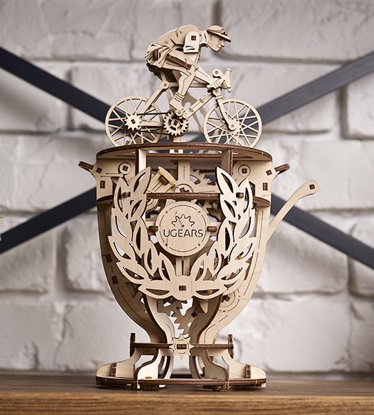 Ugears wooden mechanical 3D puzzle Automaton Cyclist