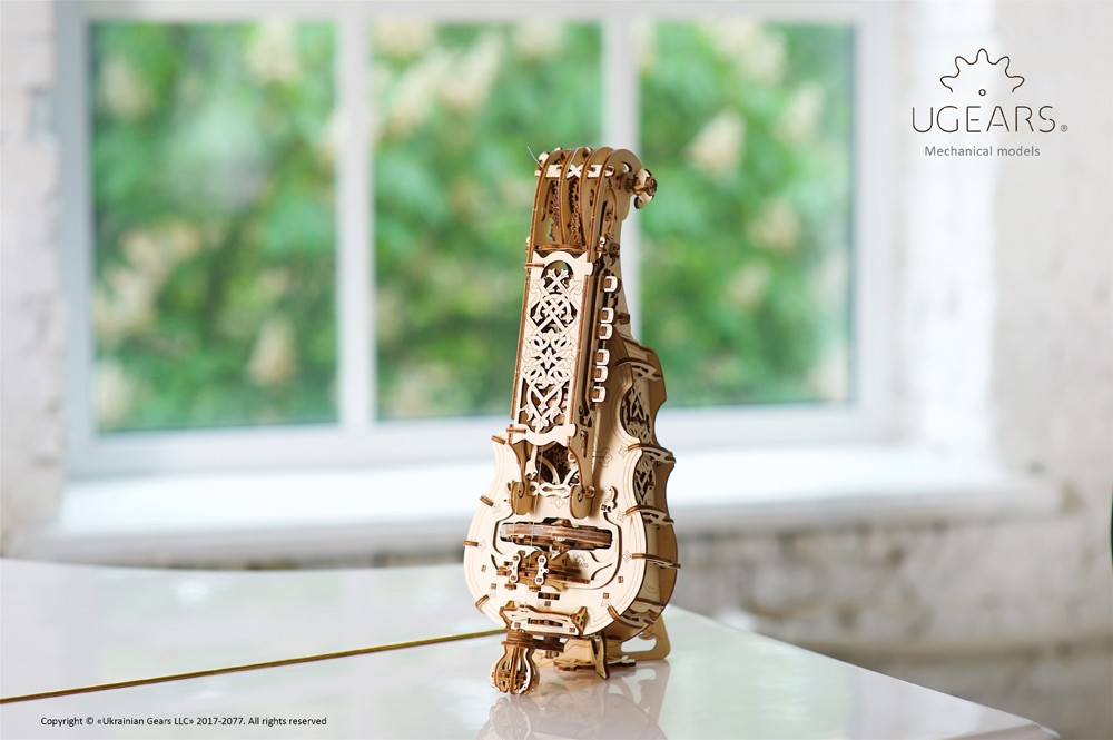 UGears launches mechanical hurdy gurdy kit to build and play