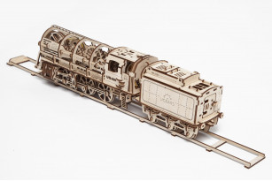 Mechanischer Modellbausatz Dampflokomotive mit Tender