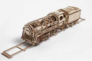 Steam Locomotive with Tender mechanical model kit 