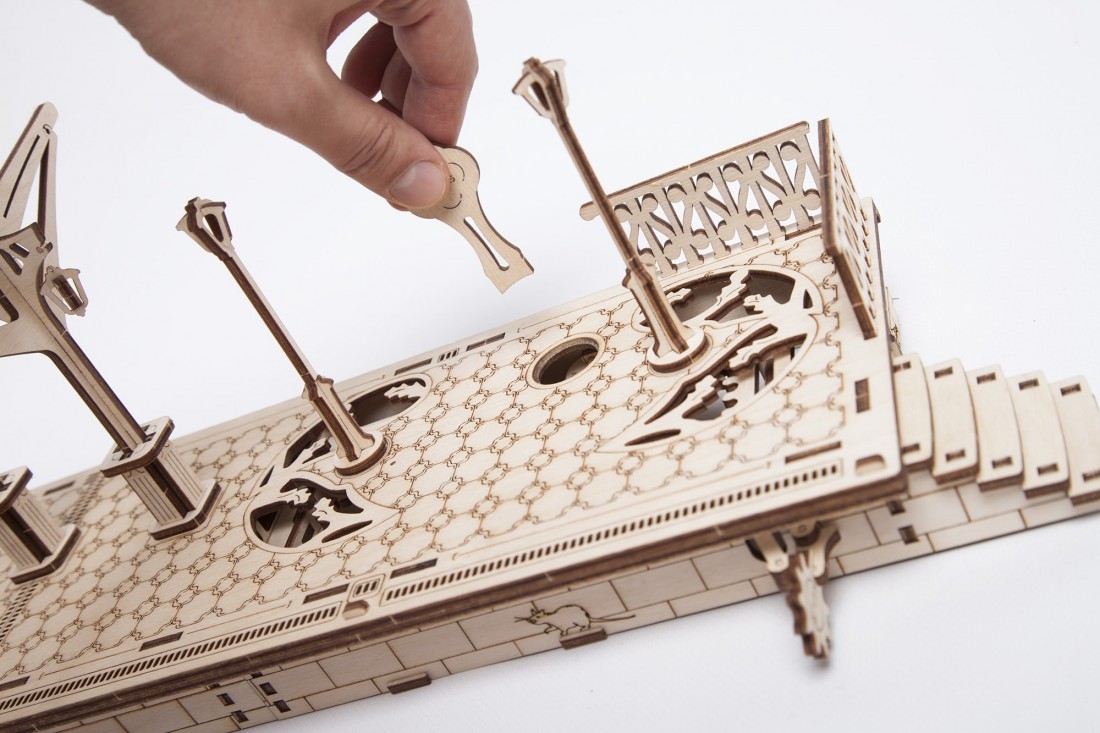RAILWAY PLATFORM STATION UGears MODEL mechanical wooden 3D puzzle 