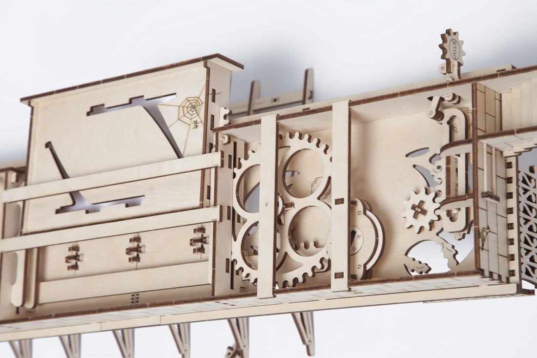 UGears MODEL mechanical wooden 3D puzzle RAILWAY PLATFORM STATION 