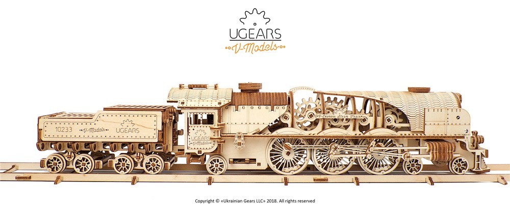 3D Holzpuzzle V-Express Dampflokomotive Modellbau Set Denkspiel Lernspielzeug 