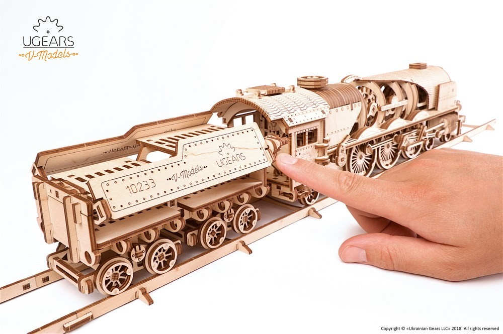 Details about   Mechanical UGEARS wooden 3D puzzle Model V-Express Steam Train Construction Set 