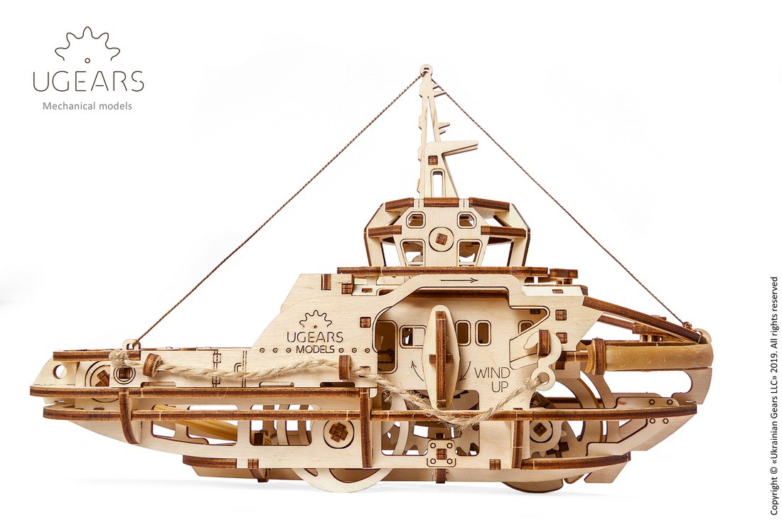 UGears Mechanical Models Puzzle Kit Mechanical Tugboat 