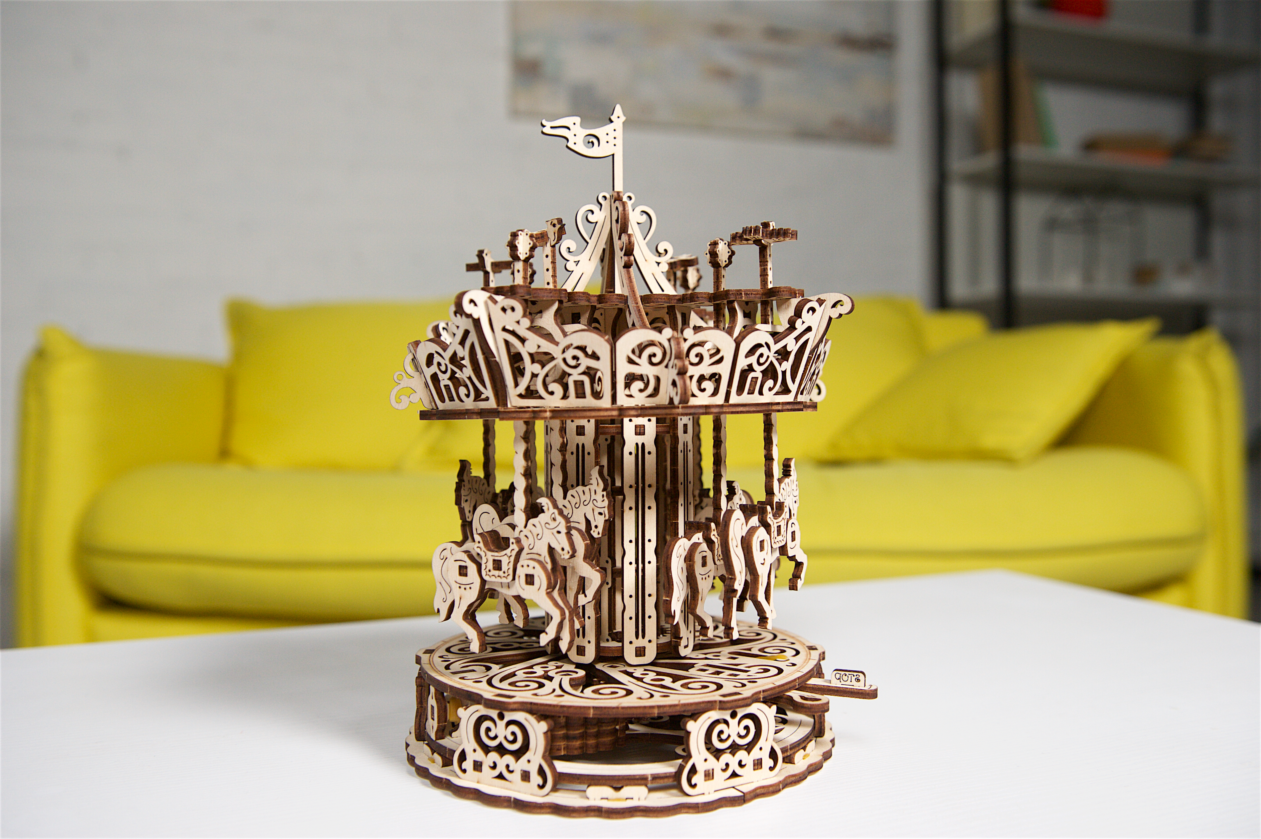 Ugears wooden mechanical DIY 3D puzzle Carousel