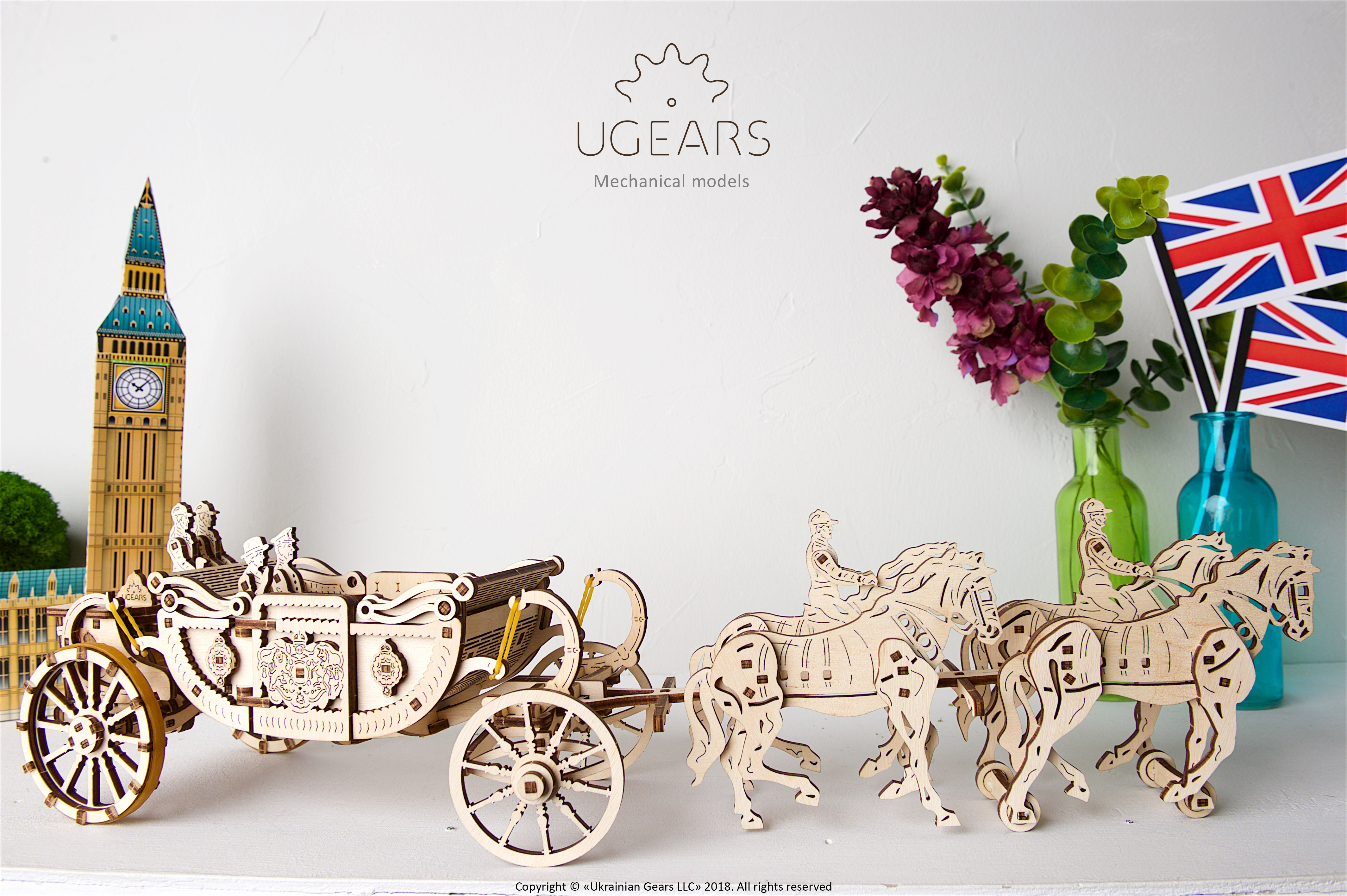 Ugears wooden mechanical DIY 3D puzzle Royal carriage 