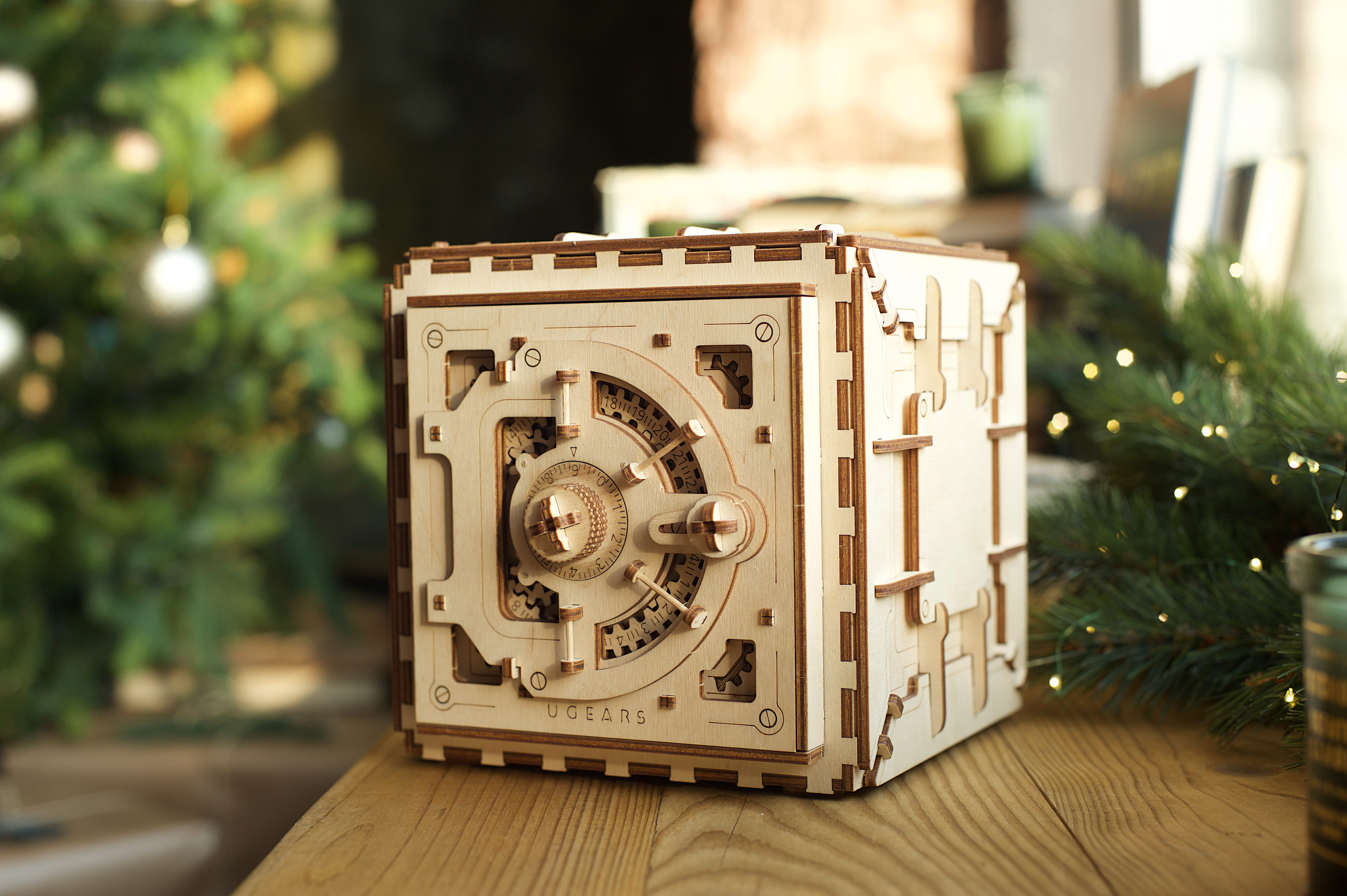 Ugears wooden mechanical DIY 3D puzzle Safe