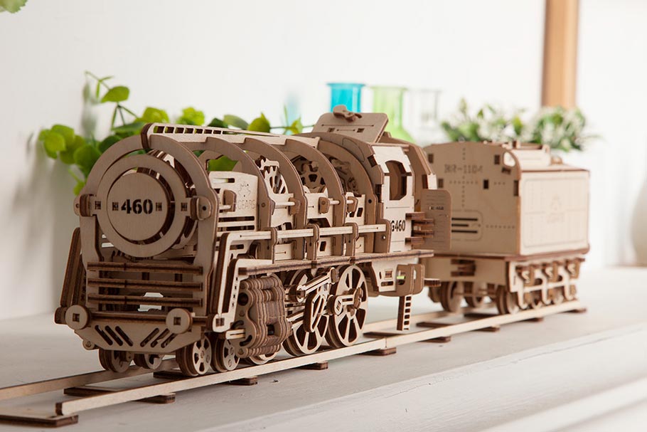 Wooden puzzle «Locomotive with tender»