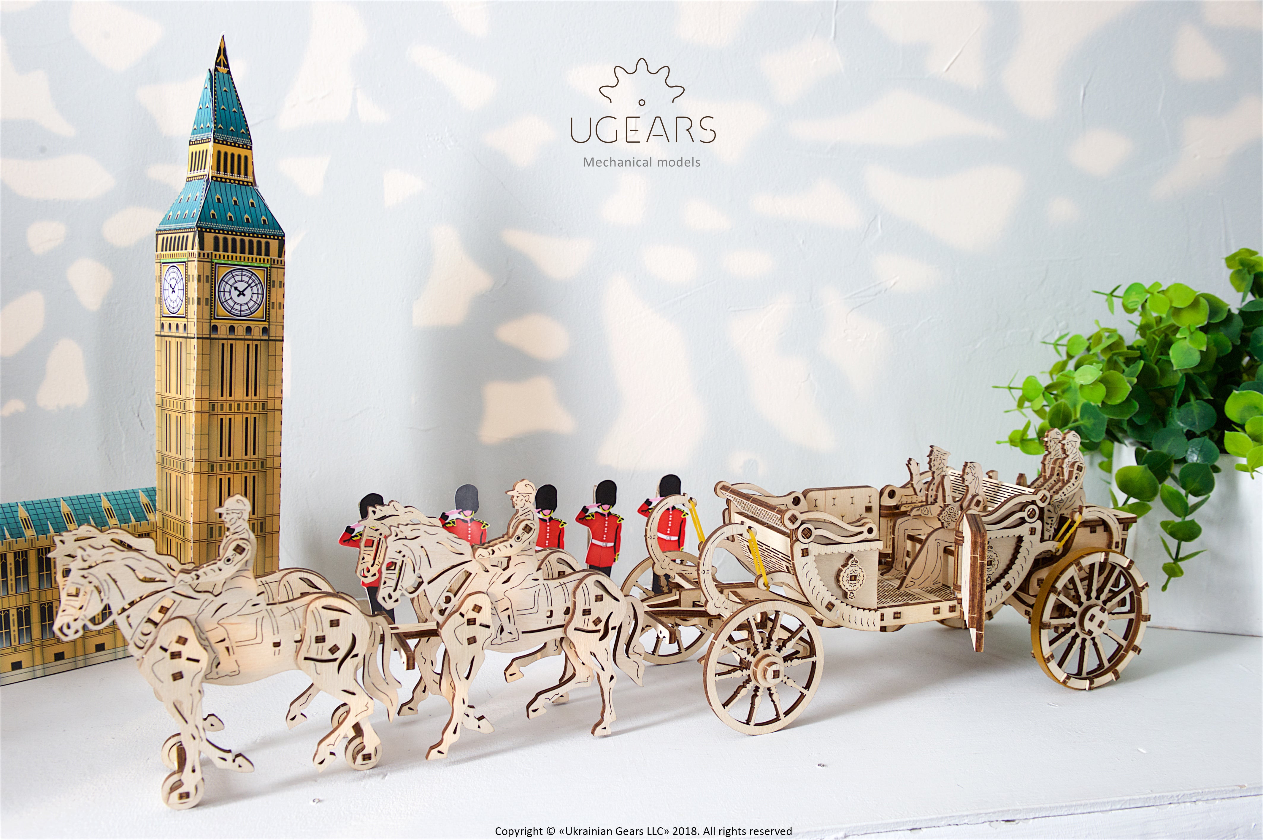 Ugears wooden mechanical DIY 3D puzzle Royal Carriage